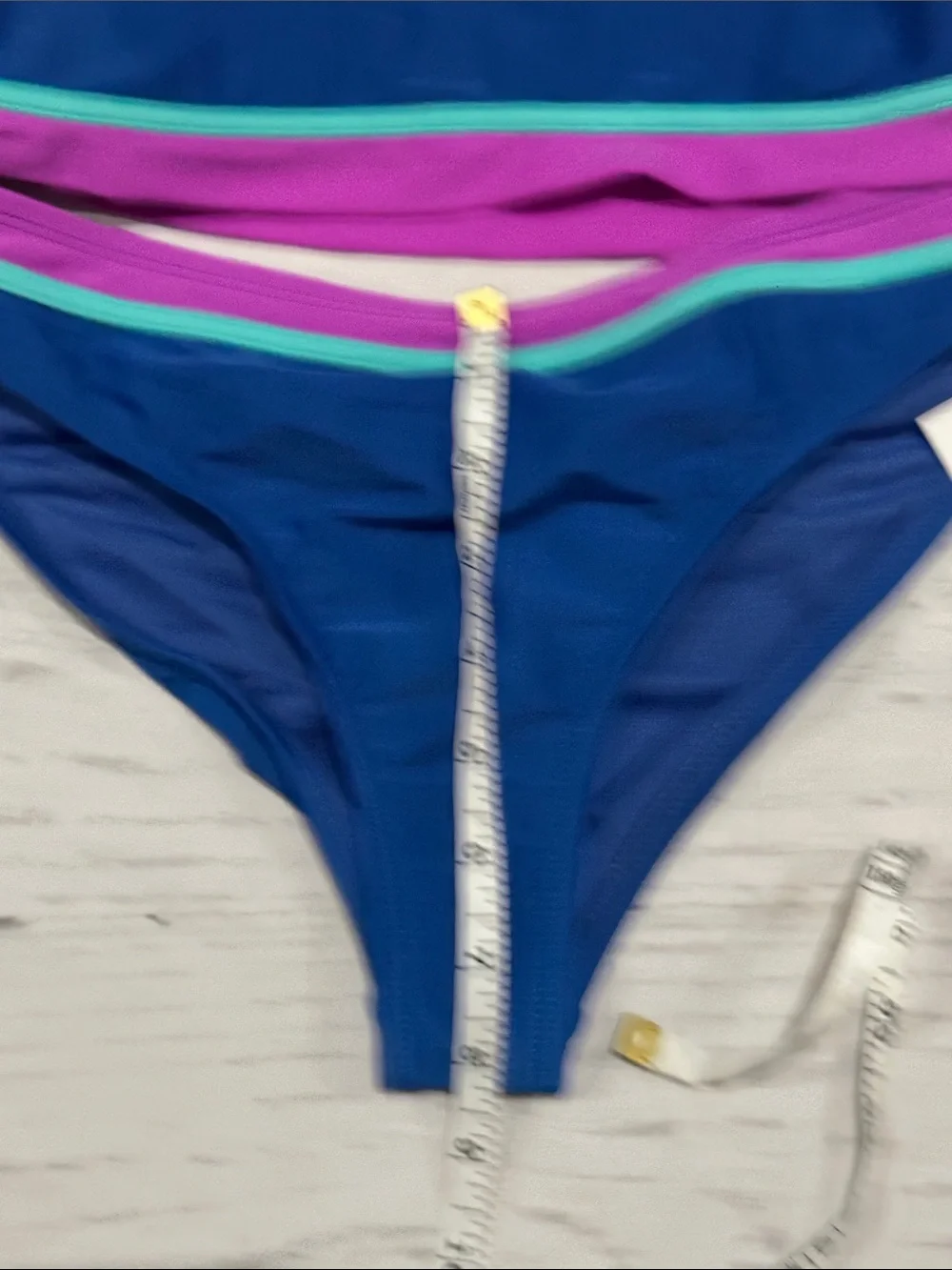 Hobie Blue High-Neck Bikini with Rainbow Strap Accents size 14 2 piece
